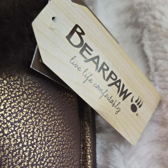 New Sheepskin Lined BearPaw Bronze & Chocolate Brown Slippers - Picture 3 of 10